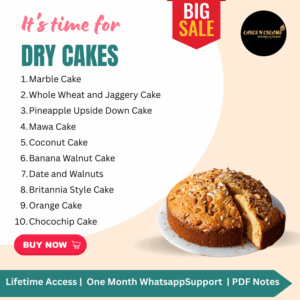 Eggless Dry Cakes Online Workshop Poster – 10 Recipes with Lifetime Access